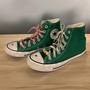 Converse All‎ Star High Top Amazon Kelly Green Canvas Shoes Sz Mens 5 Women’s 7